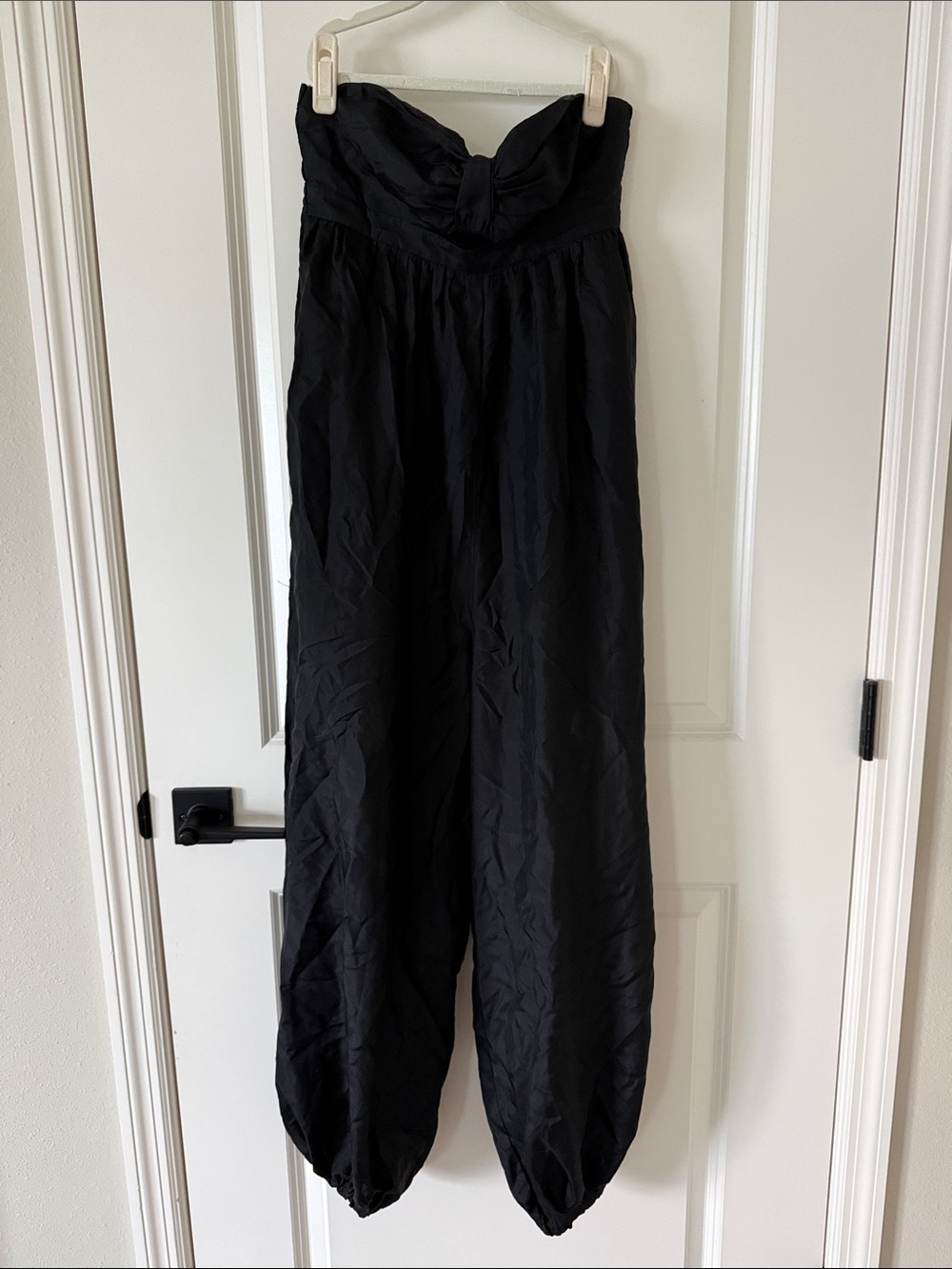 Zimmermann Black Wide-Leg Strapless Jumpsuit